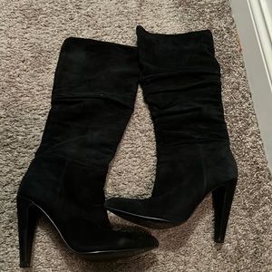 Black suede boots from Aldo